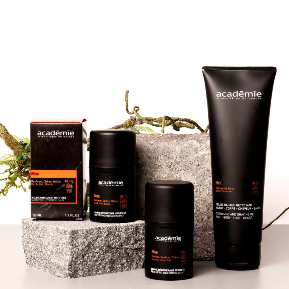 Academie, Men's line, Regenerating firming balm, facial wash, skin care, Paris, dad, fathers day